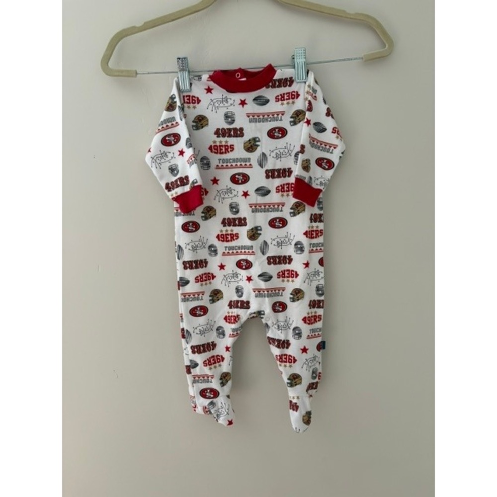 NFL Gerber San Francisco 49ers Baby Footed Sleeper White Red 3-6 Months